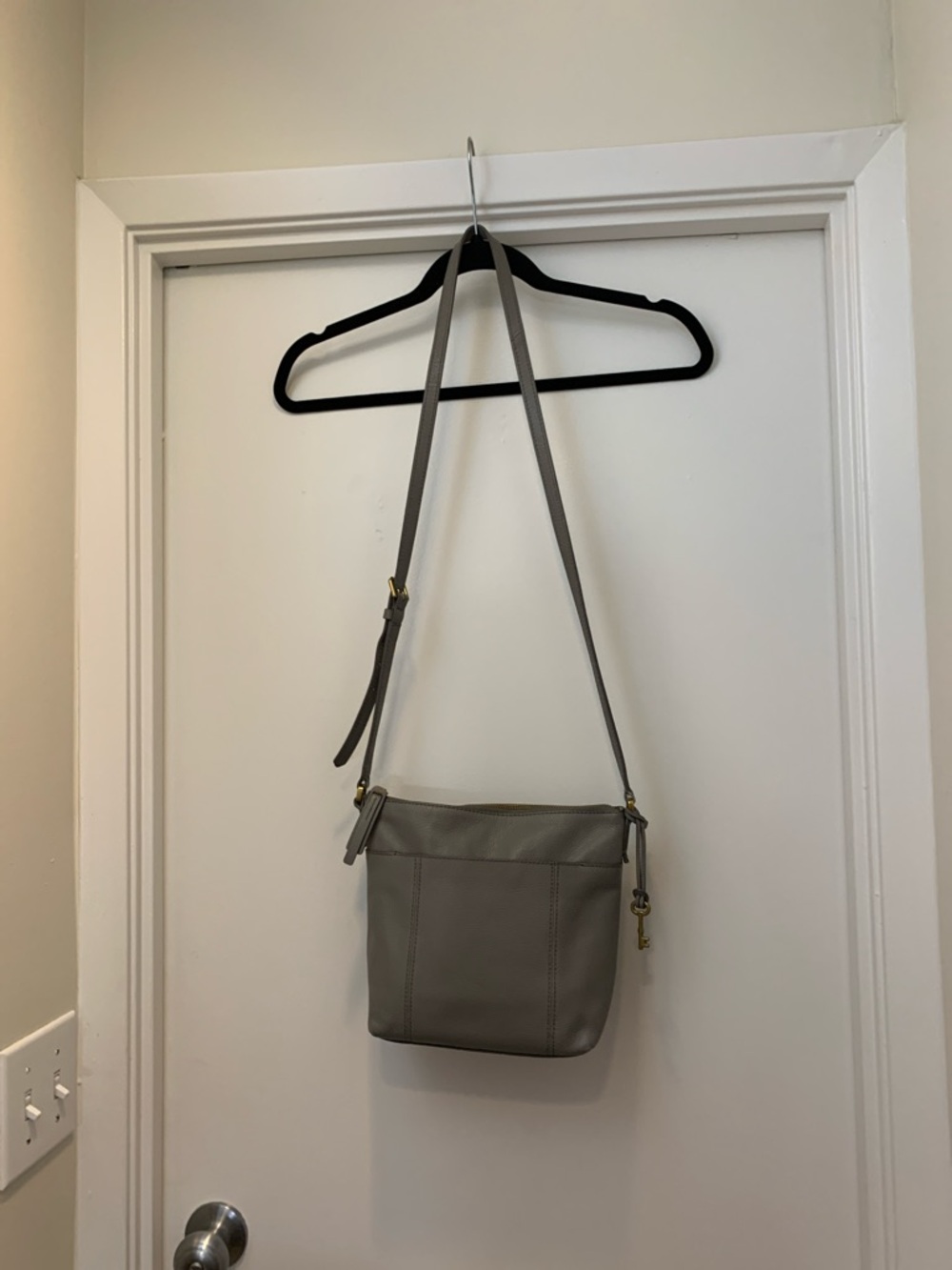 Fossil  Leather Crossbody Bag with Gold Hardware
